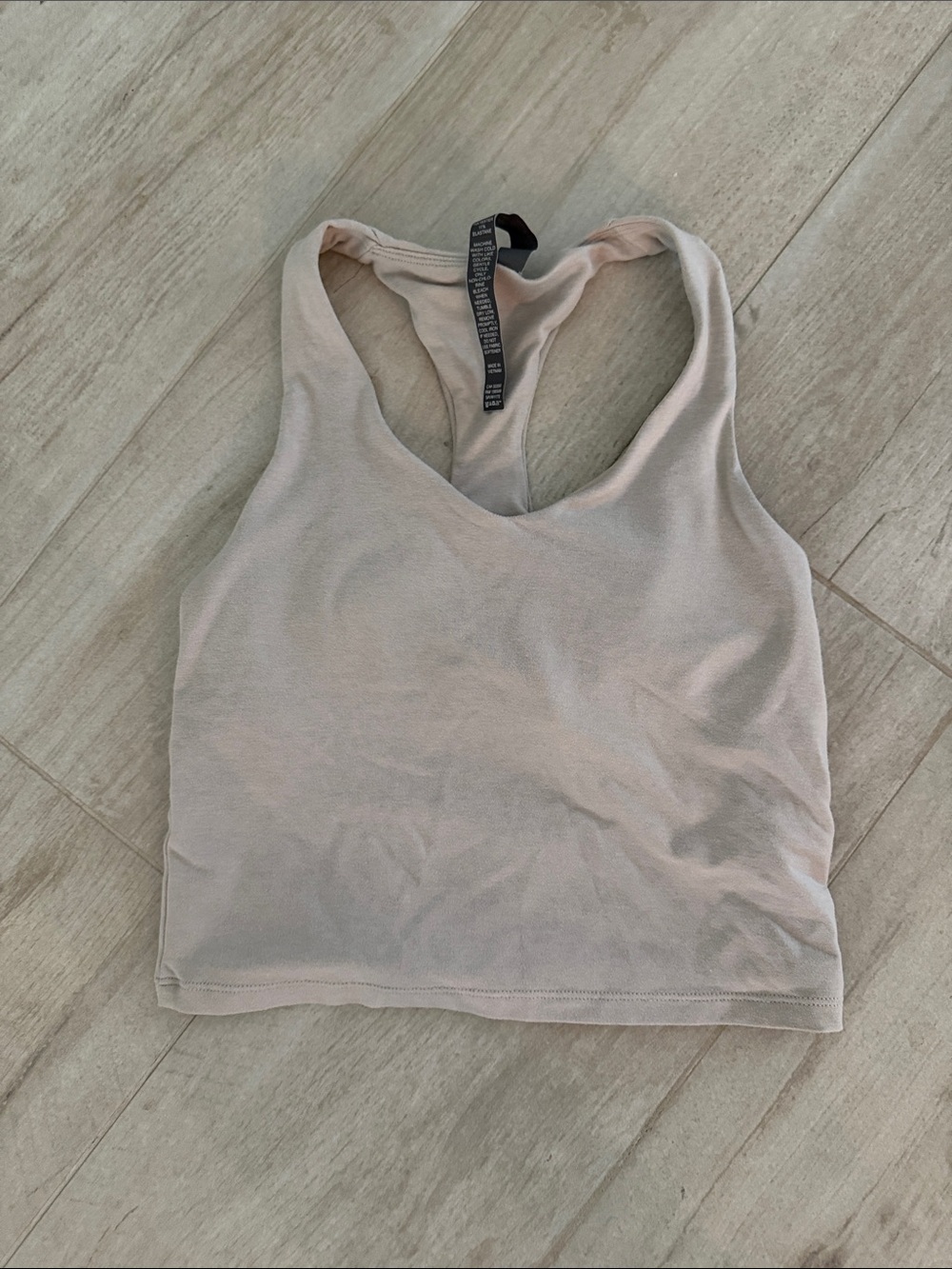 Vuori Light Beige Seamless Racerback Crop